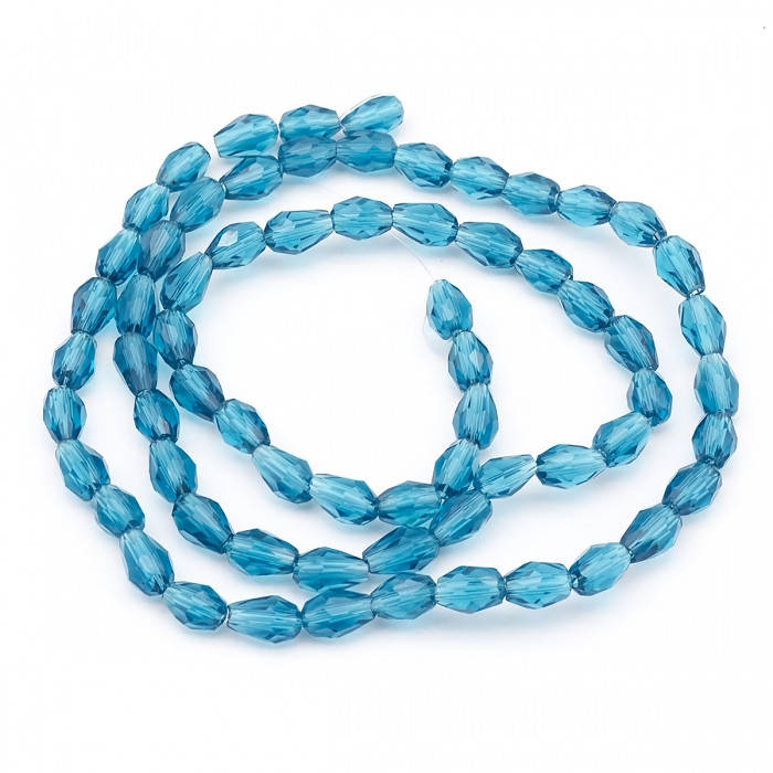 

Бусины Monisto Стекло Граненые 6х4мм Цвет: Бирюзовый около 72шт/43см/нить