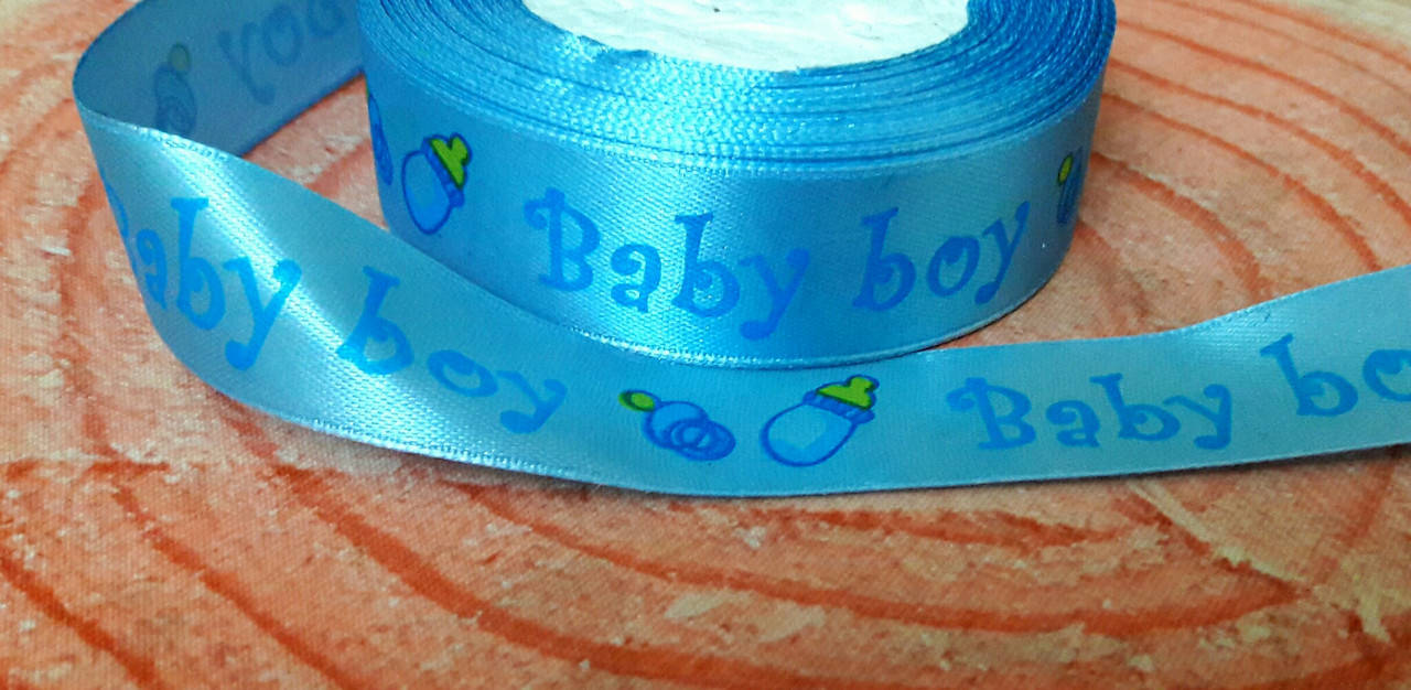 

Лента атлас 2,5см."Baby boy"