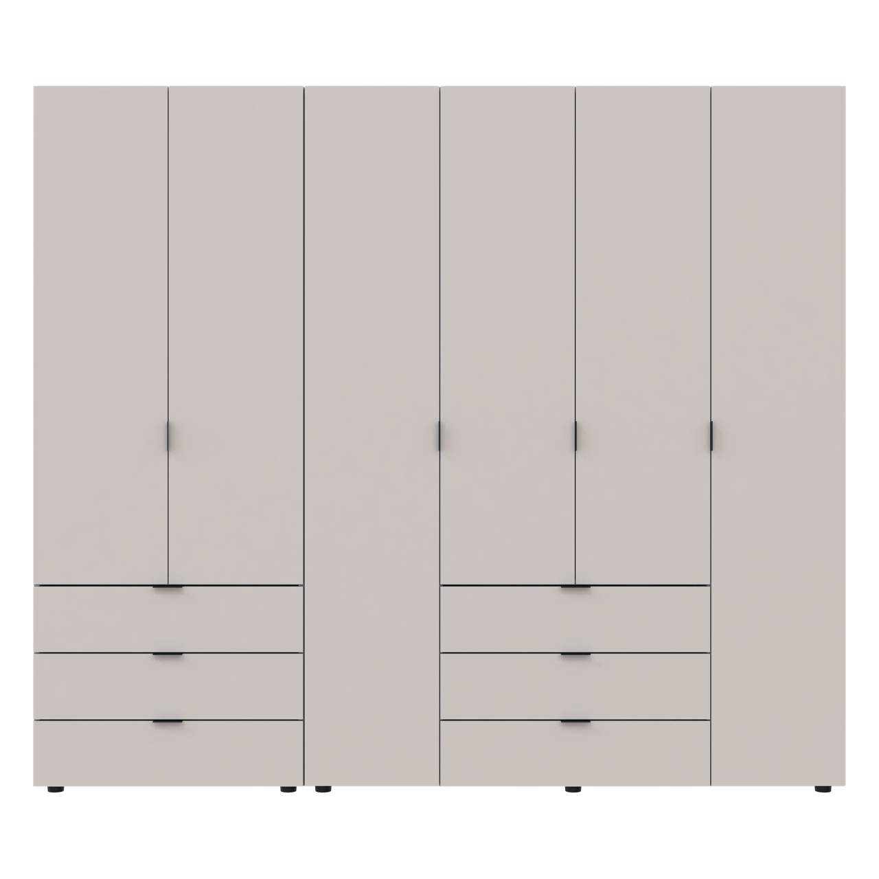 Розпашна Шафа для одягу Doros Гелар комплект Кашемір 2+4 ДСП 232.5х49.5х203.4 (80737639)