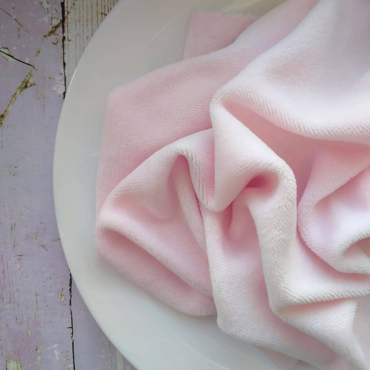 

Ткань велюр хлопковый светло-розовый