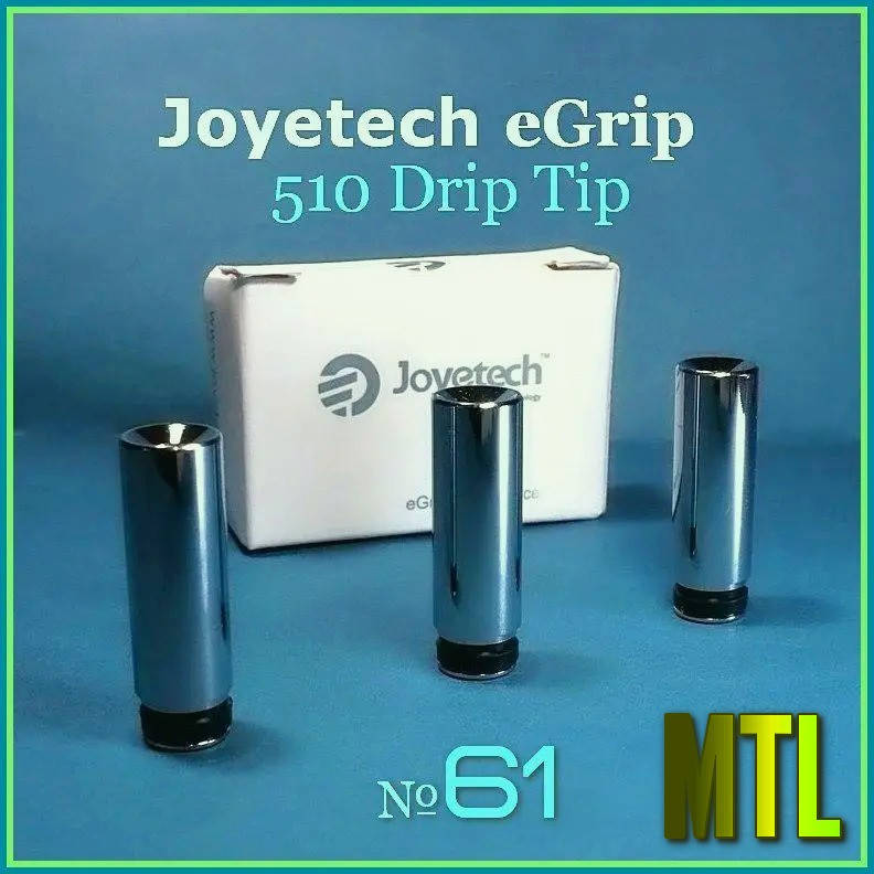 

№61 Drip Tip 510 SS. Фирменный дрип тип от компании Joyetech. Нержавеющая сталь.