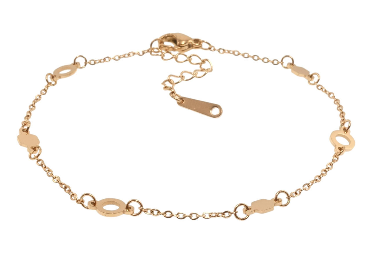 

Браслет Xuping ТТМ Stainless Steel Розовый оттенок "Якорное плетение" длина с доп.цепочкой 19-22см х 1мм