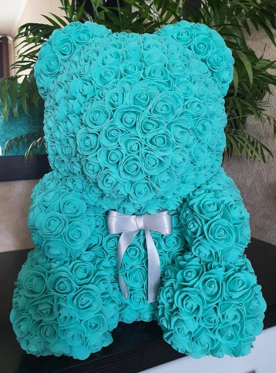 

Мишка из роз Turquoise 40см