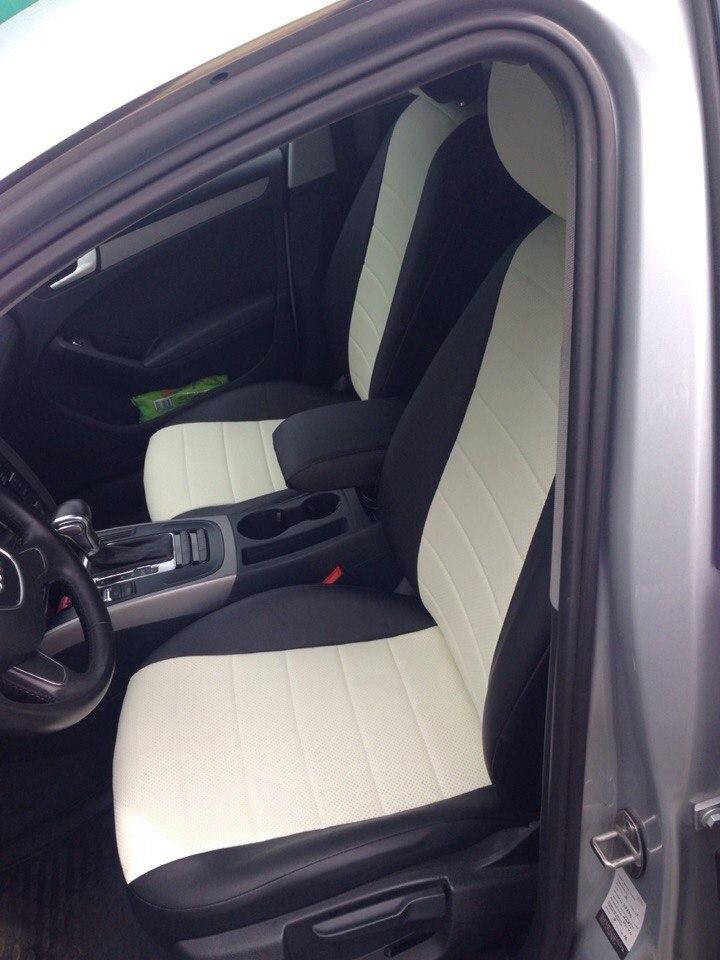 

Чехлы на сиденья Тойота Камри 40 (Toyota Camry 40) (модельные, экокожа, отдельный подголовник) черно-белый