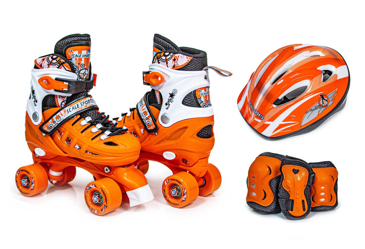 

Комплект Scale Sport ролики-квады+защита+шлем Оранжевый Размер 29-33 / 34-38