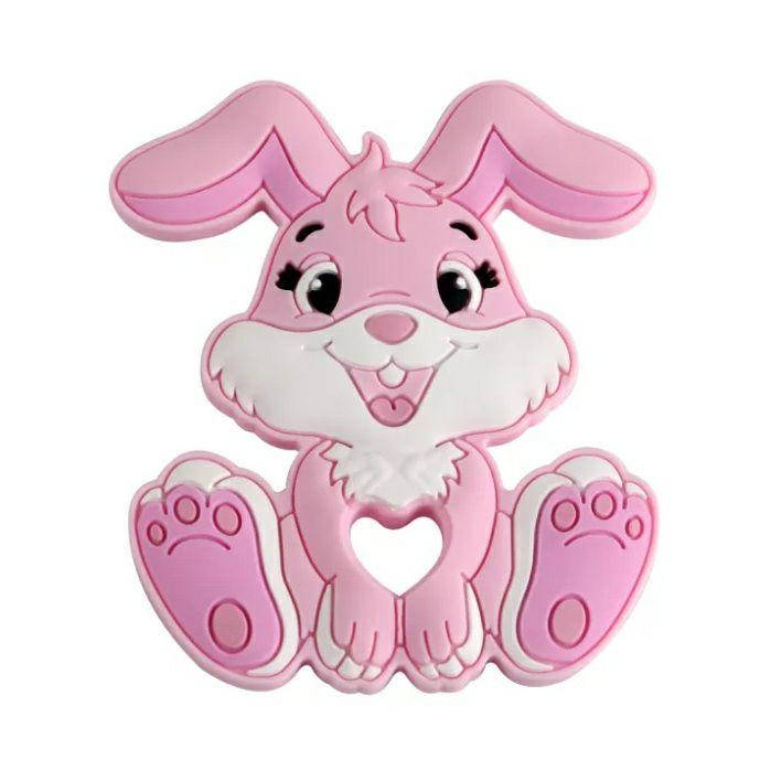 

Кролик Ушастик грызунок силиконовый Розовый baby pink