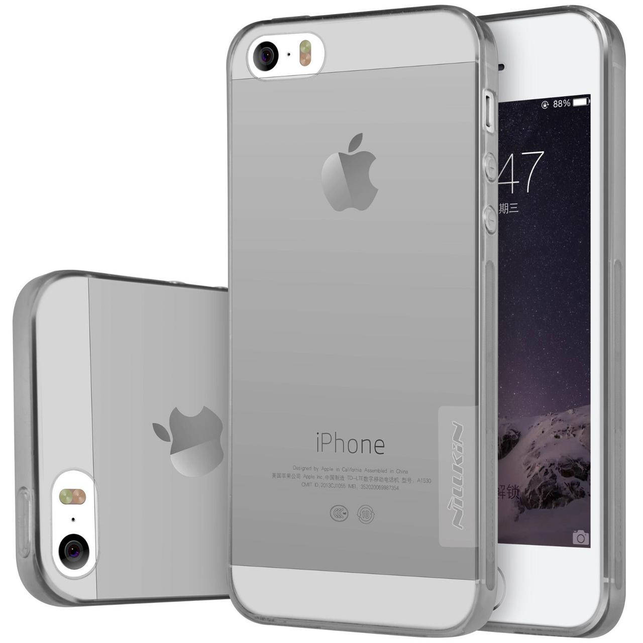 

Чехол накладка Nillkin для iPhone 5 / 5S / SE Nature ser. Серый / прозрачный (116931)