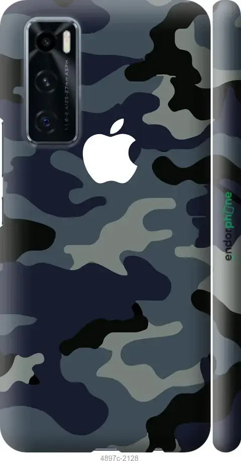 

Чехол на Vivo V20 SE Камуфляж 1 "4897c-2128-10746", Белый