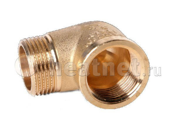 

Угол латунный 3/4" внутренняя 1/2" наружная резьба усиленный
