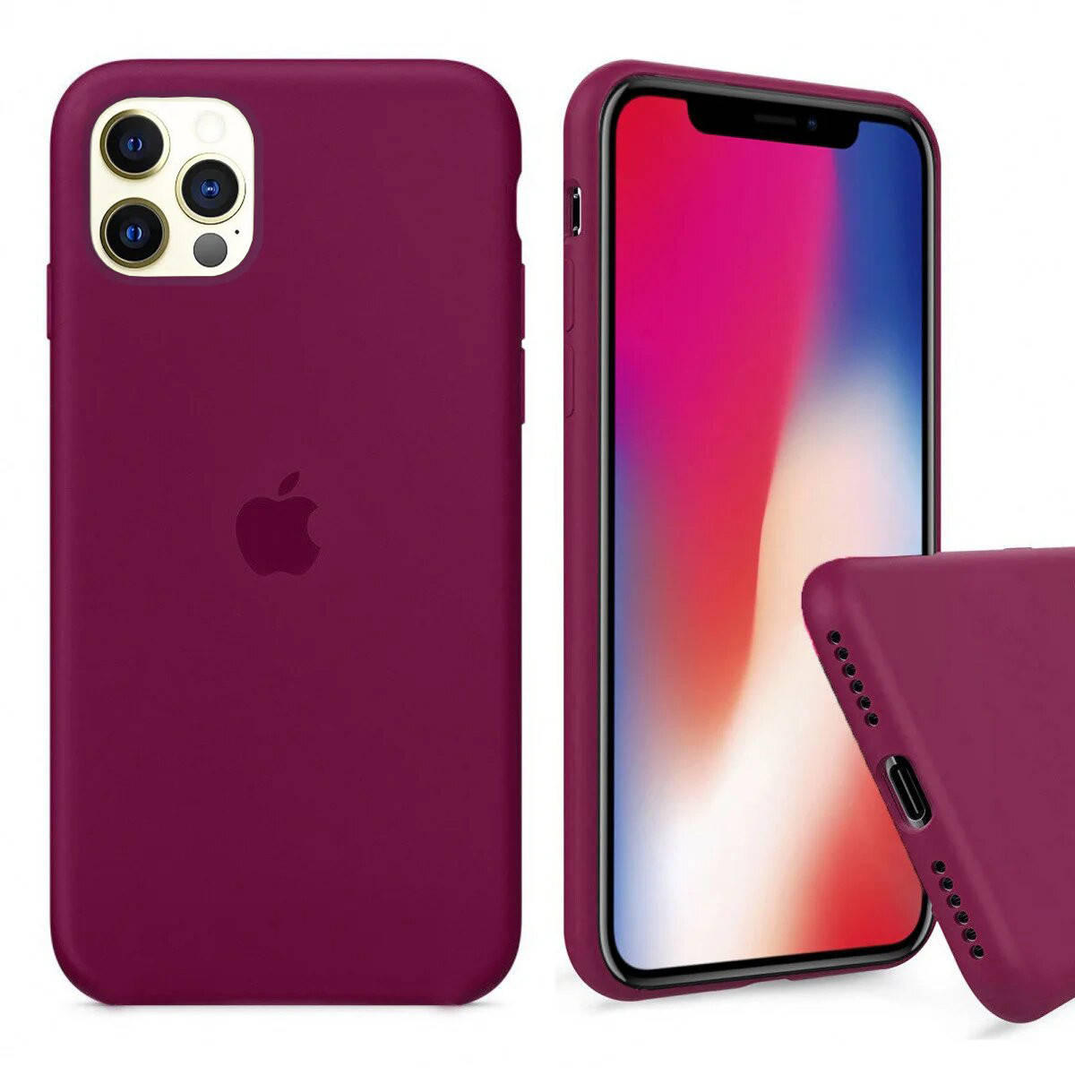 

Чехол Silicone FULL case для IPhone 12 Pro max Marsala марсала