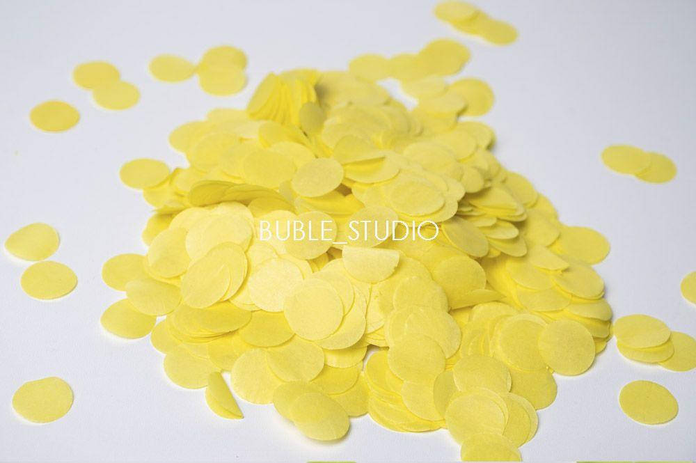 

Конфетти из тишью кружочки для декора, упаковки и подарков, цвет светло-желтый (09)