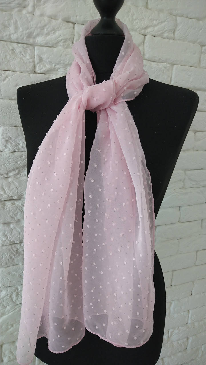 

Шарф шифон однотонний рожевий, Розовый