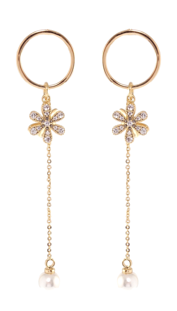 

Серьги Xuping Позолота 18K гвоздики (пусеты) "Колечки с цветочками"