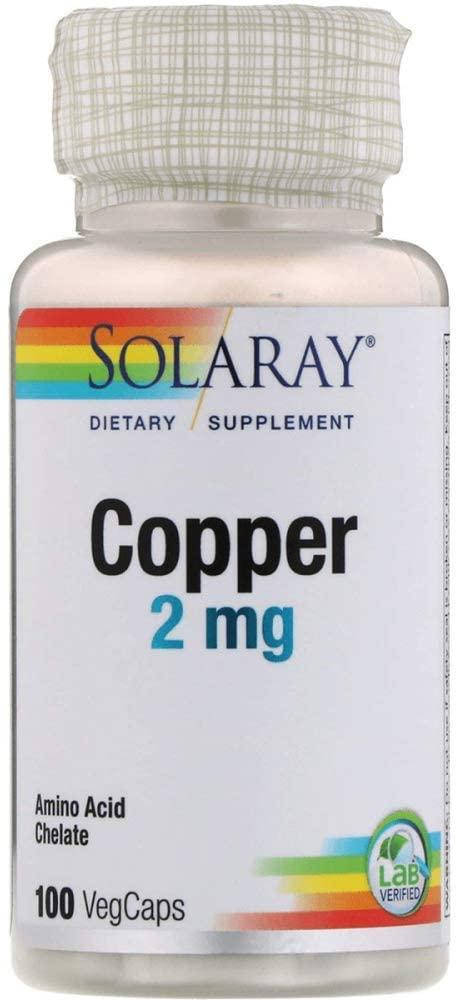 

Медь соларей Solaray Copper 2 mg 100 капсул