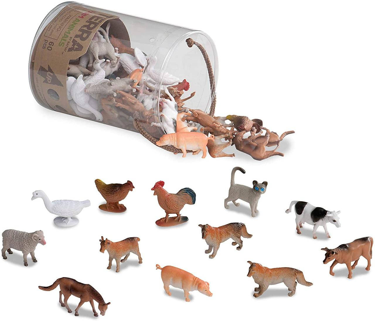 

Фигурки реалистичных домашних животных Battat (12 штук) Farm Animals животные фермы, Разные цвета