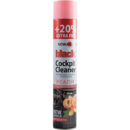 

Полироль для салона Nowax Black Cockpit Cleaner персик 750 мл (NX00706), Черный