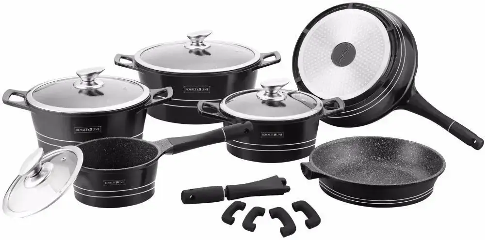 

Набор кастрюль Royalty Line RL-ES1014M Black 14 pcs, Черный