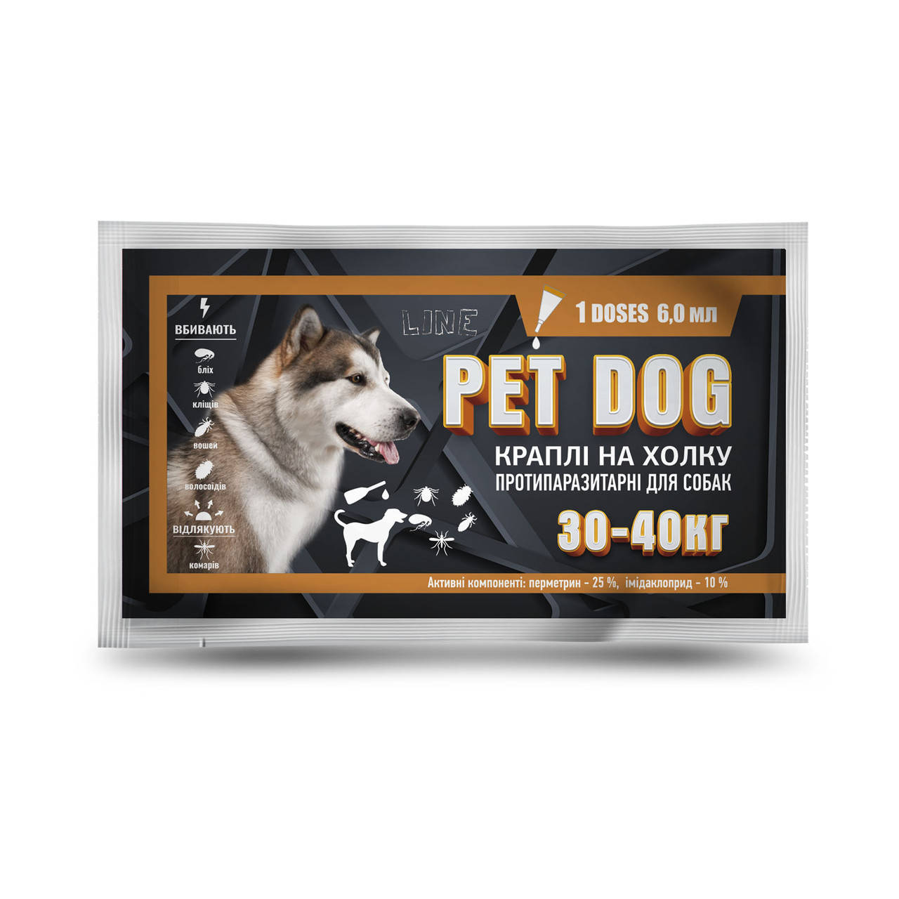 

Капли «PET DOG» для собак (30-40 кг) 10 шт