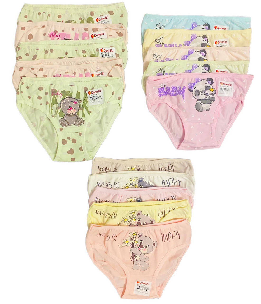 

Детские трусики для девочки турецкие, 2 - 13 лет, Разные цвета