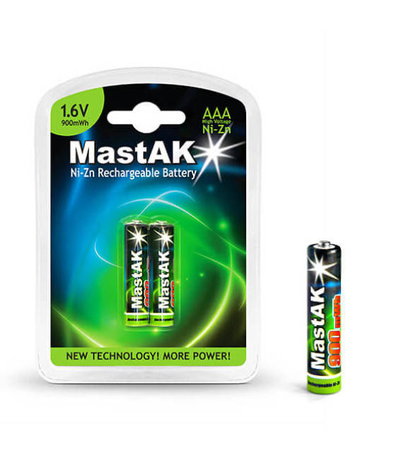

Аккумулятор Mastak AAA Ni-Zn 900mWh 1.6V 2шт