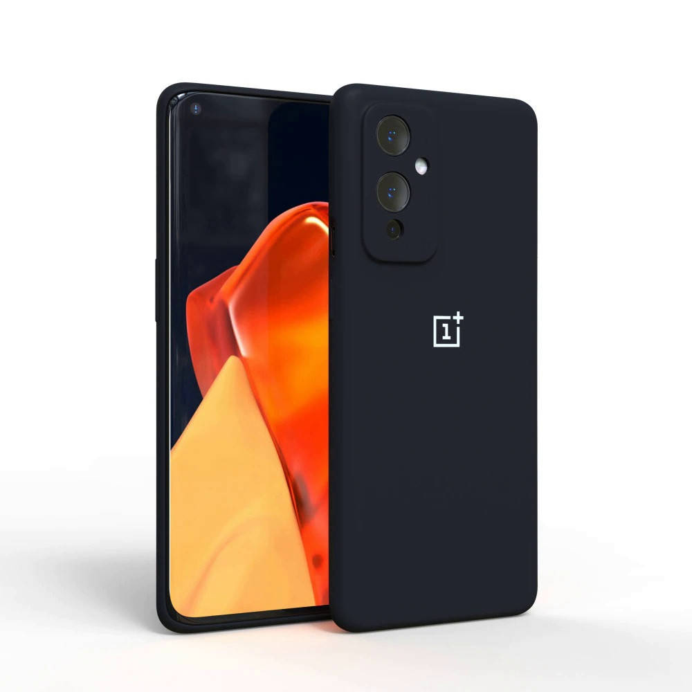 

Чехол силиконовый для OnePlus 9 черный матовый бампер с микрофиброй софт тач