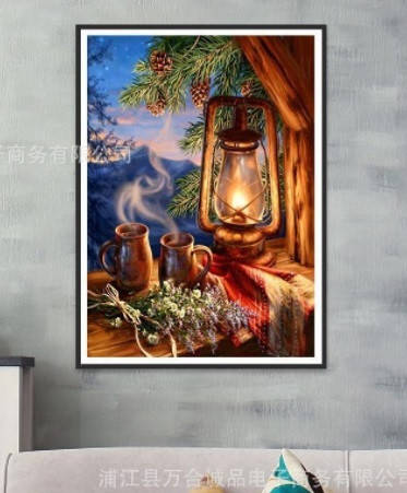 

Алмазная мозаика "Отдых в горах", картина стразами. Блестящая. 40*50 см Кладовка