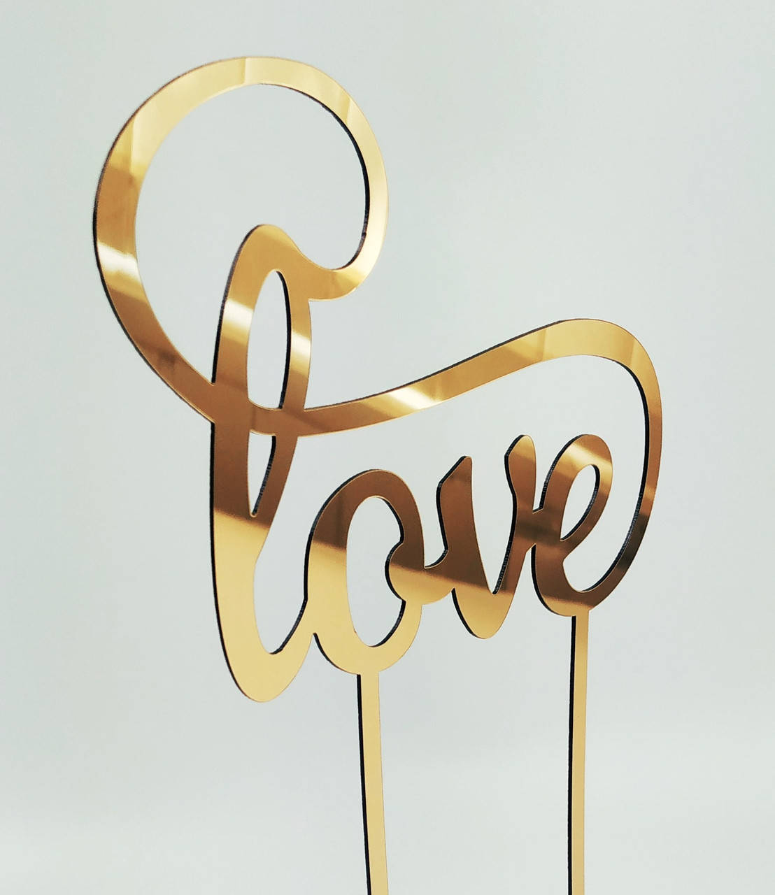 

Топпер зеркальный золотой Love