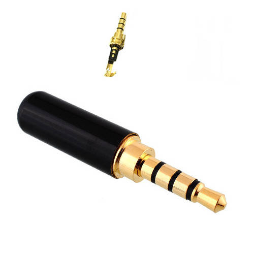 

Штекер 3.5мм TRRS mini-jack джек стерео 4pin металлический корпус