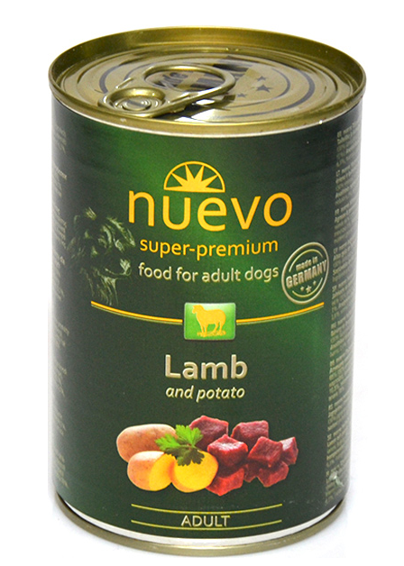 

Nuevo Dog Adult 400 г*6 шт - консервы для собак (с ягненком и картофелем)