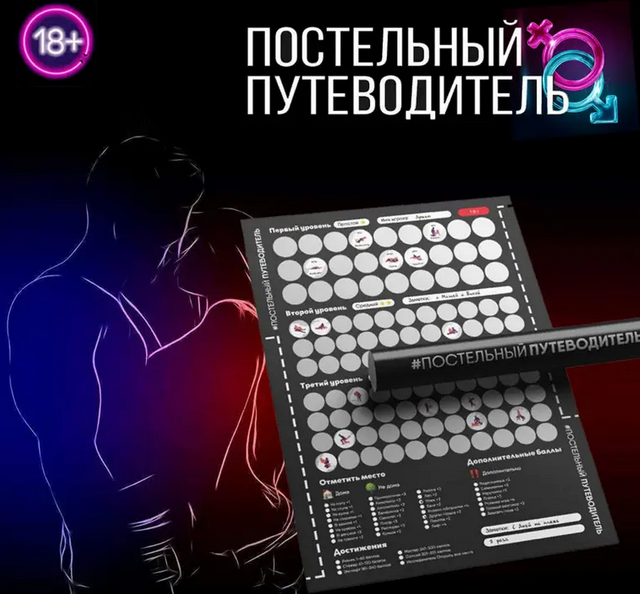 

Постельный Путеводитель - настольная эротическая игра для взрослых. Скретч-плакат