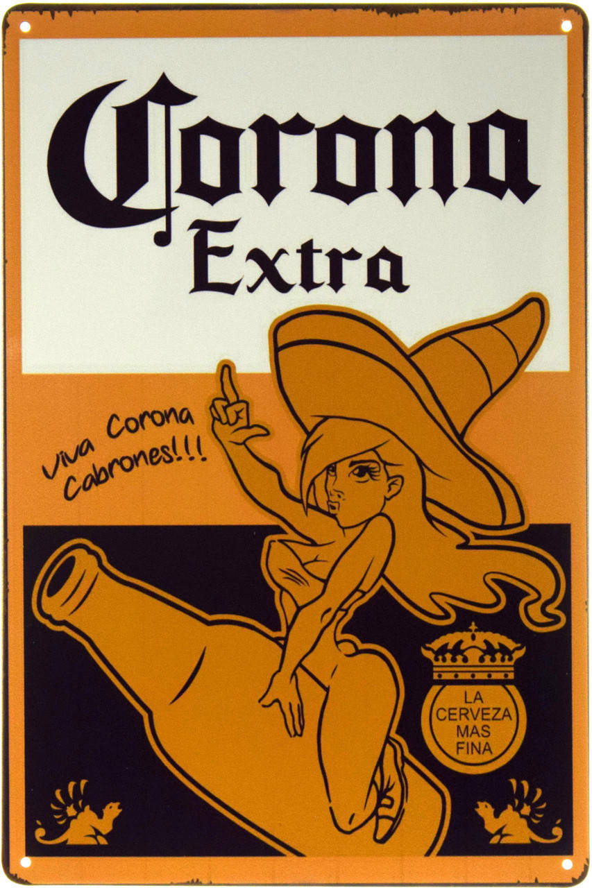 

Металлическая табличка "Corona Extra (Viva Corona Cabrones!!!)" (ms-002278)