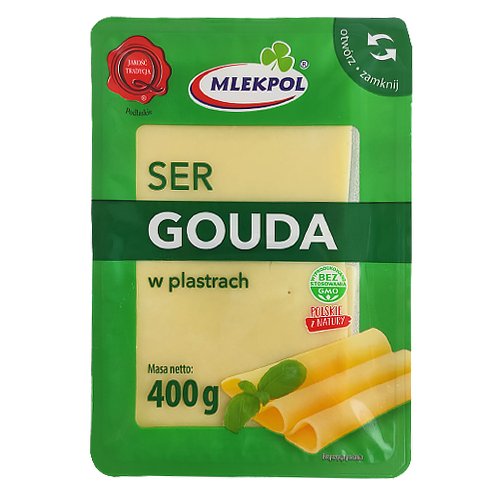 

Сир нарізка Млекпол Гауда Mlekpol Gouda 400g 24шт/ящ (Код : 00-00004618)