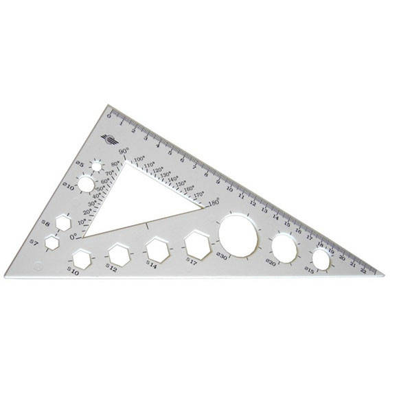 

Трикутник пластиковий 90/60/30, 23 сантиметри, білий, Спектр-канцпласт, У-230, Белый