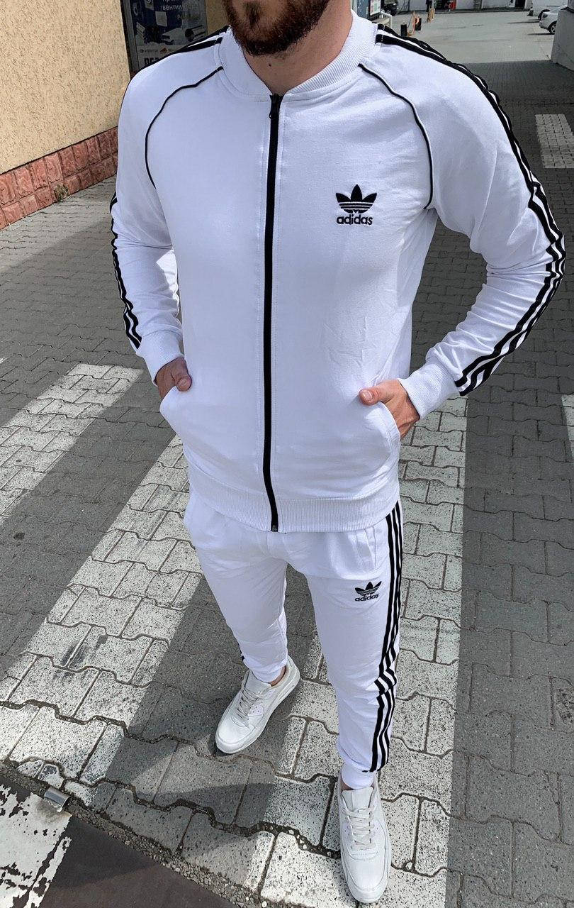 

Мужской спортивный костюм ADIDAS (белый - классик)