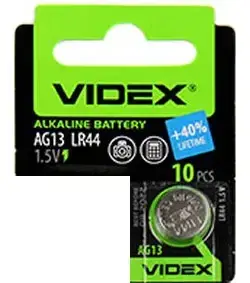 

Батарейка для часов Videx AG13 (LR44) BLISTER CARD 10 pcs - MegaLavka