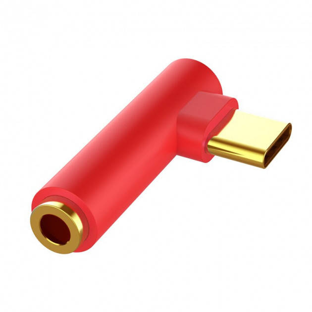 

Переходник аудио угловой Alitek USB Type-C - 3.5 мм Audio Red, Красный
