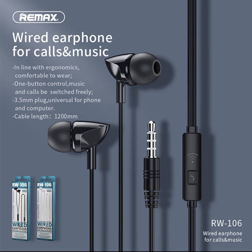 

Гарнитура / Наушники REMAX RW-106 Black, Черный