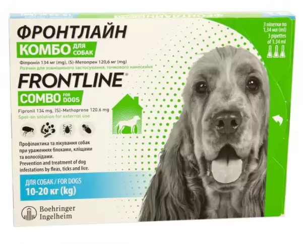 

Frontline Combo (Фронтлайн Комбо) капли для собак 10-20 кг 1пипетка