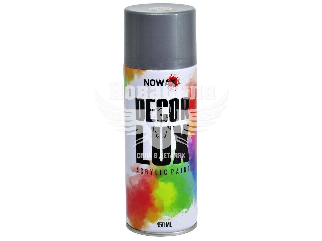 

Краска аэрозольная (Nowax) Decor Lux серебряный металлик 450мл. NX48044