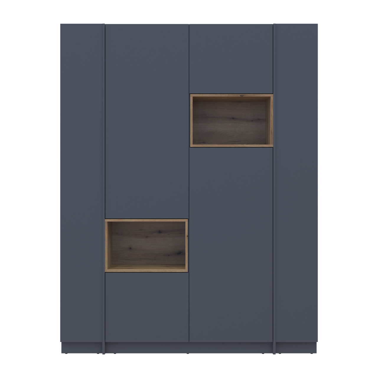 Шафа для одягу з нішею та етажеркою Doros Дейл Графіт/Дуб Евок 2 ДСП 143.2х52х220 (44900335) 6