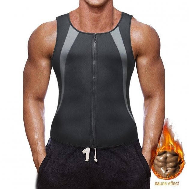

Мужской жилет для бега, для похудения, на молнии, неопрен zipper vest! Мега