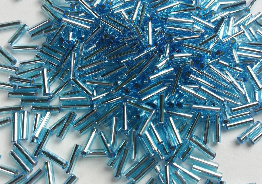 

Стеклярус Miyuki 6 мм 0018 - Aqua Silver Lined Фасування 5 г.