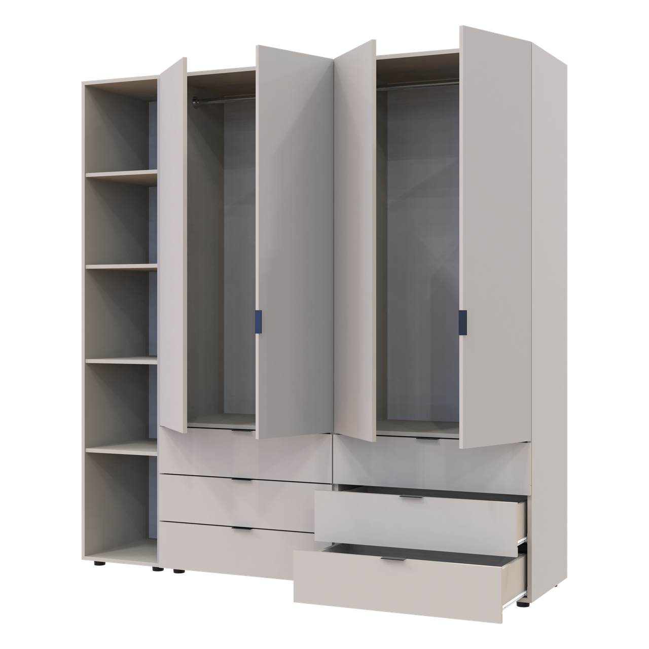 Розпашна Шафа для одягу Doros Гелар з Етажеркою Кашемір 2+2 ДСП 193.2х49.5х203.4 (80737649) 8