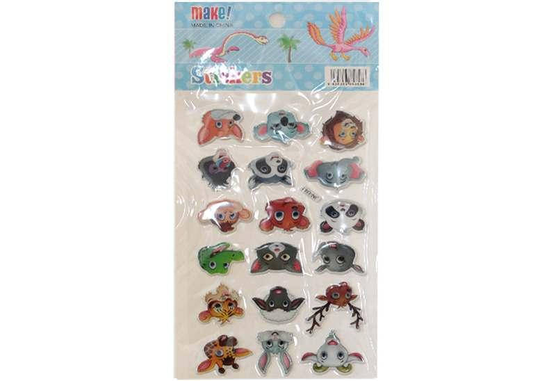 

Наліпки м'які 9,5*21 см Звірятка 20шт/уп