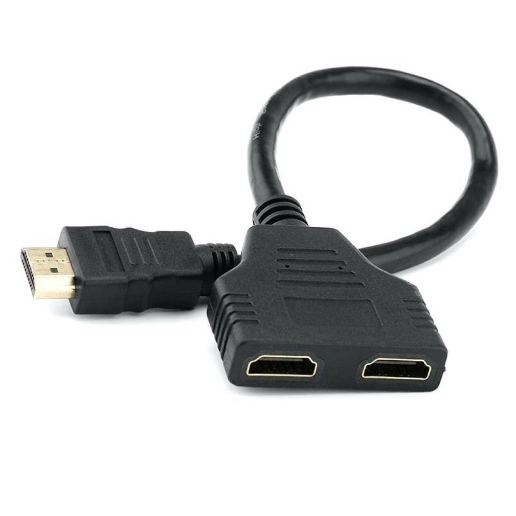 

Переходник сплиттер HDMI(папа) > 2 HDMI(мама), Atcom, длина кабеля 10см (10901)