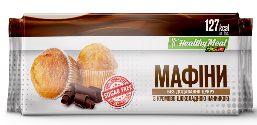 

Power Pro Маффіни (без додавання цукру) 70 г - з кремово-шоколадною начинкою