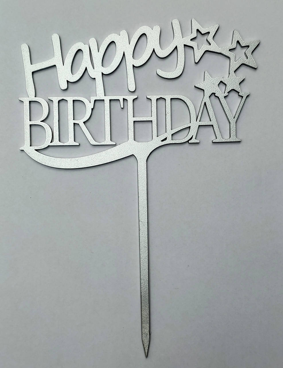 

Топпер серебряный "HAPPY BIRTHDAY"