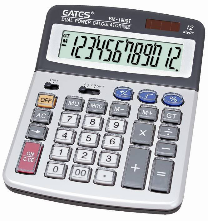 

Калькулятор EATES BM-1900T(12 разрядный,2 питания), Светло-серый