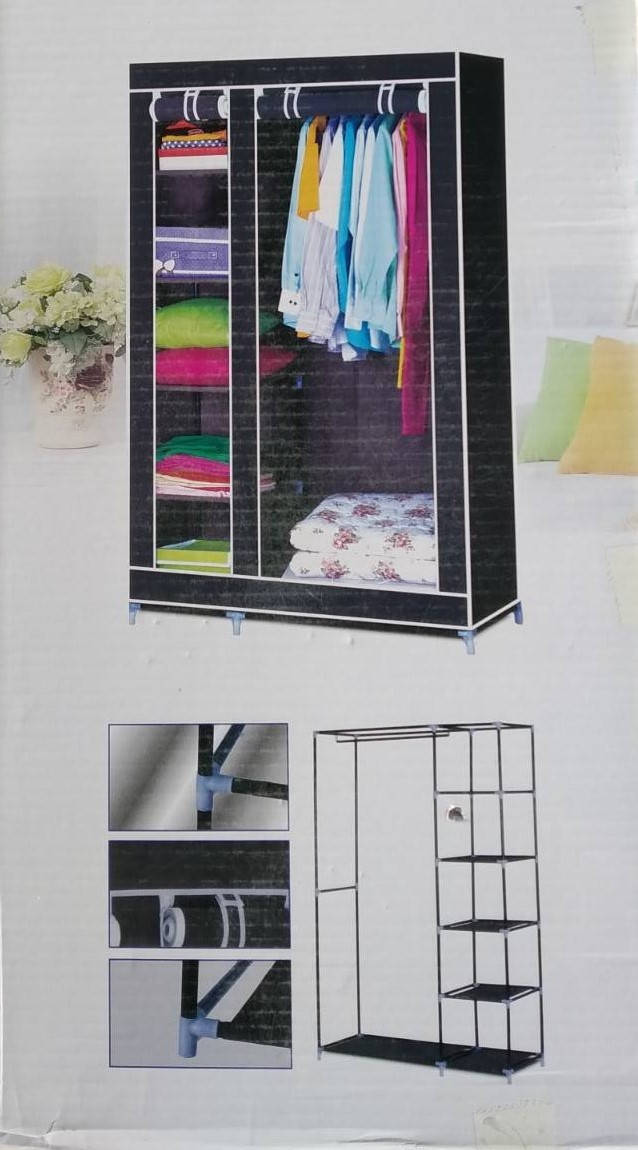 

Складной каркасный тканевый шкаф STORAGE WARDROBE 68110 Чёрный