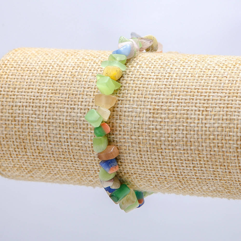 

Браслет на резинке Ассорти из натурального камня, крошка-7мм+-, обхват-18см